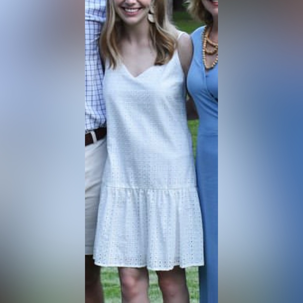 White Eyelet Mini Dress